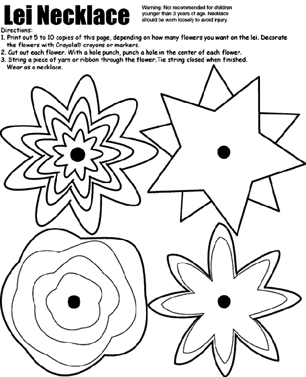 Lei Necklace Coloring Page